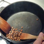 Pan roasting coffee beans