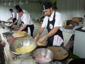 Making Breton crêpes at the Ty Lichous food Stand