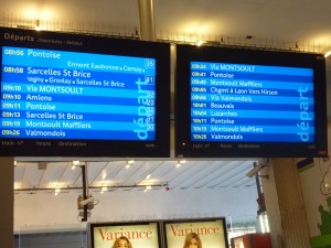 Departure Panel at Gare du Nord
