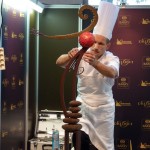 Miguel Laureau making a chocolate sculpture